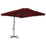 vidaXL Umbrelă de grădină, stâlp din oțel, roșu bordo, 250x250x230 cm vidaXL Umbrelă de grădină, stâlp din oțel, roșu bordo, 250x250x230 cm