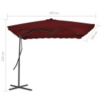 vidaXL Umbrelă de grădină, stâlp din oțel, roșu bordo, 250x250x230 cm vidaXL Umbrelă de grădină, stâlp din oțel, roșu bordo, 250x250x230 cm