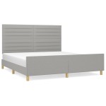 vidaXL Cadru de pat fără saltea, gri deschis, 160x200 cm, textil