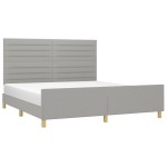 vidaXL Cadru de pat fără saltea, gri deschis, 160x200 cm, textil