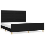 vidaXL Cadru de pat fără saltea, negru, 160x200 cm, textil vidaXL Cadru de pat fără saltea, negru, 160x200 cm, textil