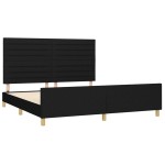 vidaXL Cadru de pat fără saltea, negru, 160x200 cm, textil vidaXL Cadru de pat fără saltea, negru, 160x200 cm, textil