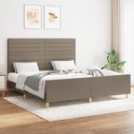 vidaXL Cadru de pat fără saltea, gri taupe, 160x200 cm, textil vidaXL Cadru de pat fără saltea, gri taupe, 160x200 cm, textil