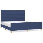 vidaXL Cadru de pat fără saltea, albastru, 160x200 cm, textil