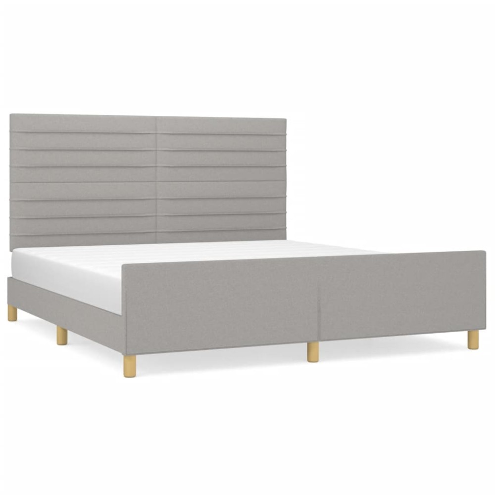 vidaXL Cadru de pat fără saltea, gri deschis, 180x200 cm, textil