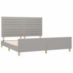 vidaXL Cadru de pat fără saltea, gri deschis, 180x200 cm, textil