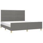 vidaXL Cadru de pat fără saltea, gri închis, 180x200 cm, textil