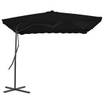 vidaXL Umbrelă de grădină, stâlp din oțel, negru, 250x250x230 cm vidaXL Umbrelă de grădină, stâlp din oțel, negru, 250x250x230 cm