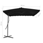 vidaXL Umbrelă de grădină, stâlp din oțel, negru, 250x250x230 cm vidaXL Umbrelă de grădină, stâlp din oțel, negru, 250x250x230 cm