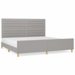 vidaXL Cadru de pat fără saltea, gri deschis, 200x200 cm, textil
