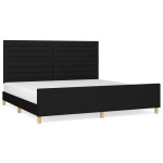 vidaXL Cadru de pat fără saltea, negru, 200x200 cm, textil vidaXL Cadru de pat fără saltea, negru, 200x200 cm, textil