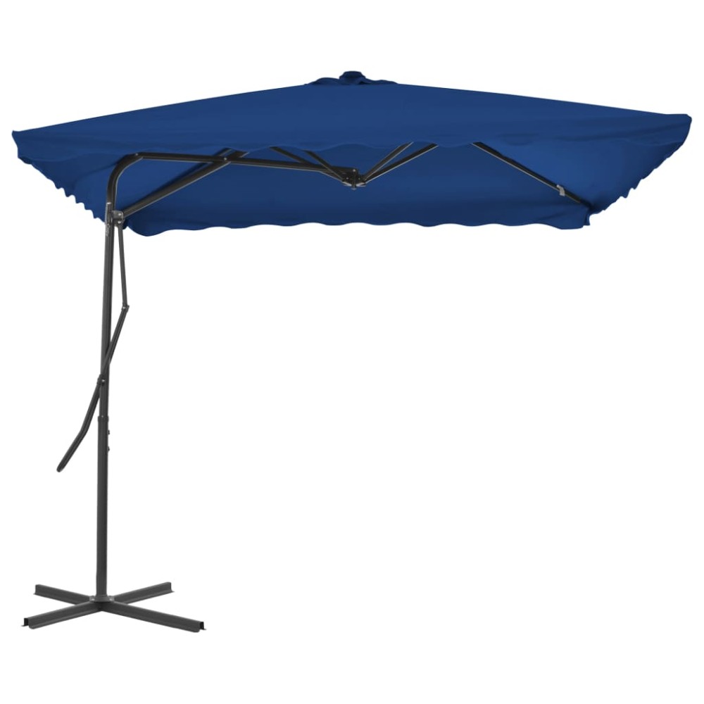 vidaXL Umbrelă de grădină, stâlp din oțel, albastru, 250x250x230 cm