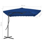 vidaXL Umbrelă de grădină, stâlp din oțel, albastru, 250x250x230 cm vidaXL Umbrelă de grădină, stâlp din oțel, albastru, 250x250x230 cm