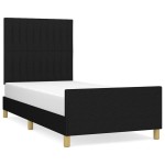 vidaXL Cadru de pat fără saltea țesătură neagră 80x200 cm vidaXL Cadru de pat fără saltea țesătură neagră 80x200 cm