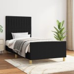 vidaXL Cadru de pat fără saltea țesătură neagră 80x200 cm vidaXL Cadru de pat fără saltea țesătură neagră 80x200 cm
