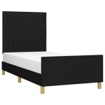 vidaXL Cadru de pat fără saltea țesătură neagră 80x200 cm vidaXL Cadru de pat fără saltea țesătură neagră 80x200 cm