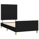 vidaXL Cadru de pat fără saltea țesătură neagră 80x200 cm vidaXL Cadru de pat fără saltea țesătură neagră 80x200 cm