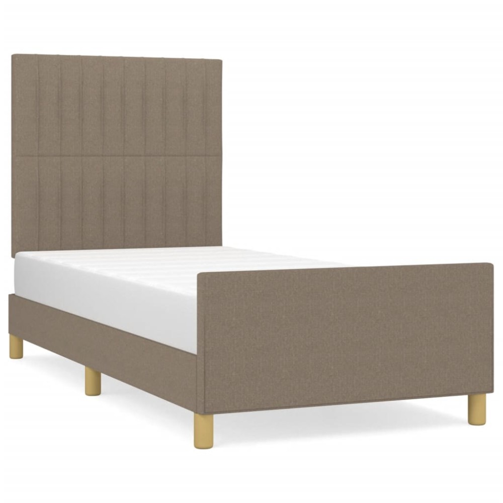 vidaXL Cadru de pat fără saltea Taupe 80x200 cm țesătură