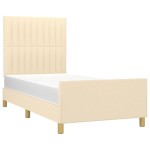 vidaXL Cadru de pat fără saltea cremă 80x200 cm țesătură