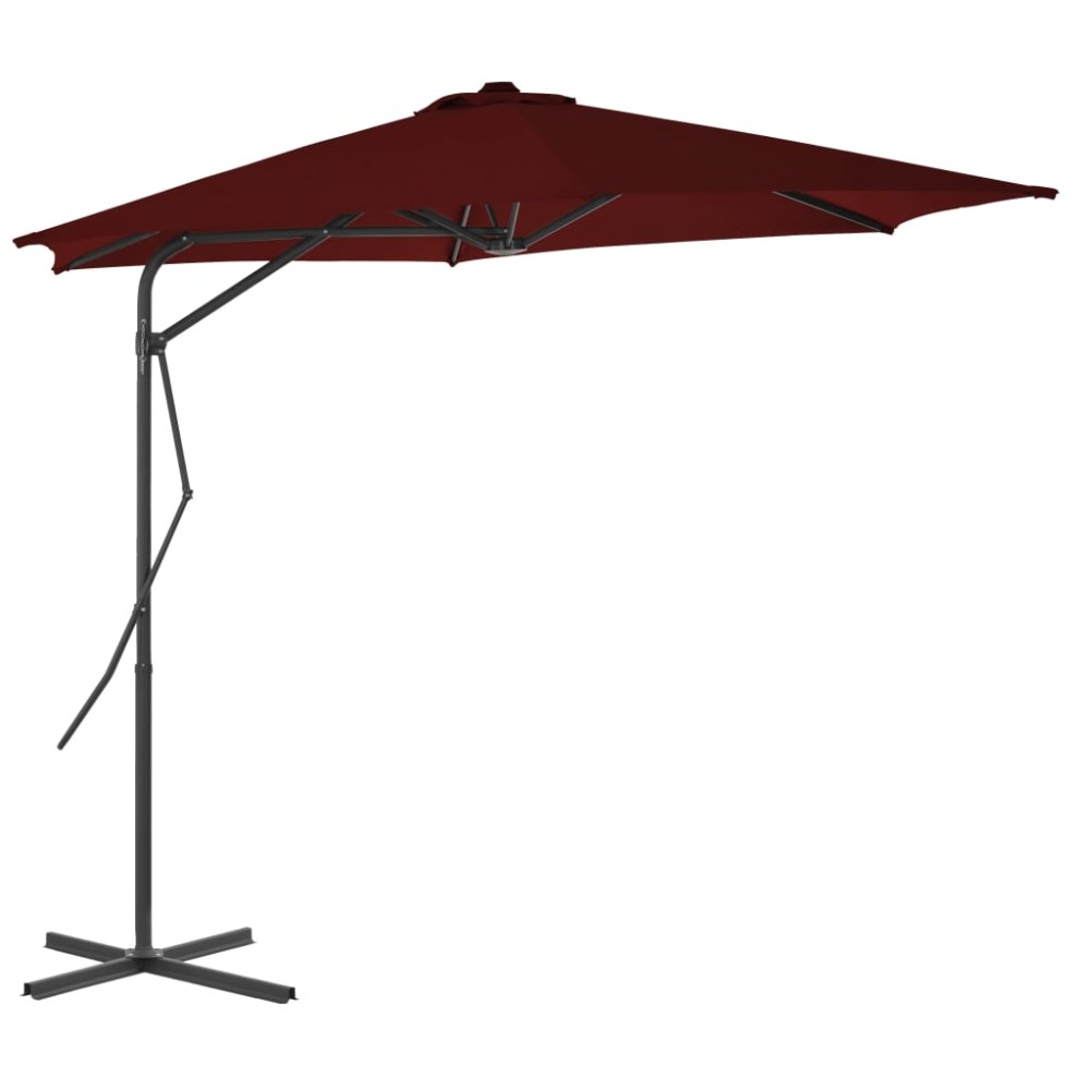 vidaXL Umbrelă de grădină, stâlp din oțel, roșu bordo, 300x230 cm