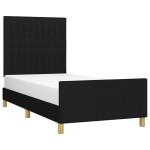 vidaXL Cadru de pat fără saltea țesătură neagră 90x190 cm vidaXL Cadru de pat fără saltea țesătură neagră 90x190 cm