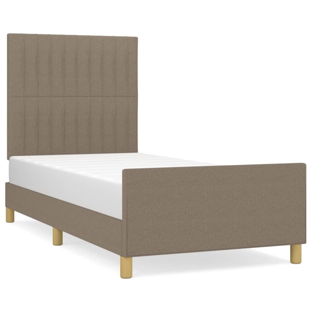 vidaXL Cadru de pat fără saltea Taupe 90x190 cm Stofa