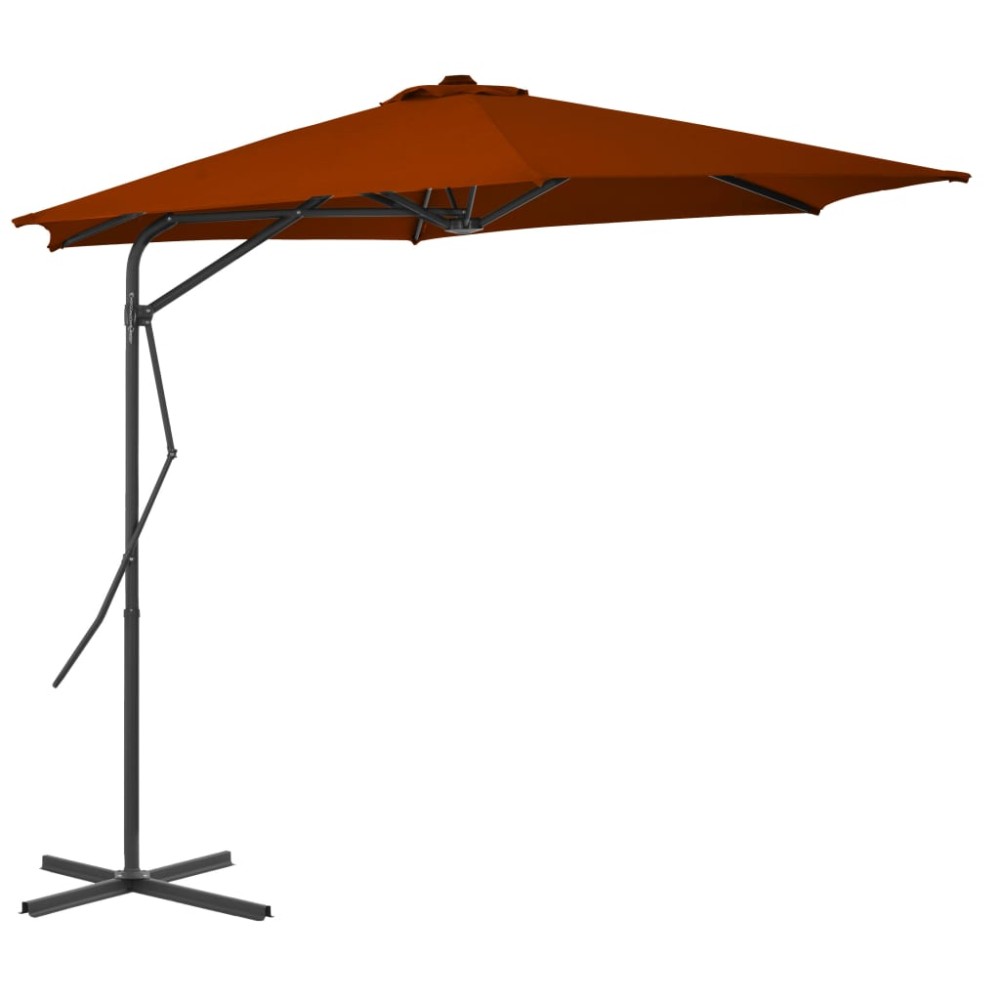 vidaXL Umbrelă de grădină, stâlp din oțel, cărămiziu, 300x230 cm
