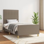 vidaXL Cadru de pat fără saltea Taupe 90x200 cm țesătură vidaXL Cadru de pat fără saltea Taupe 90x200 cm țesătură