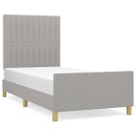 vidaXL Cadru de pat fără saltea, gri deschis, 100x200 cm, textil