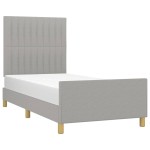 vidaXL Cadru de pat fără saltea, gri deschis, 100x200 cm, textil