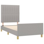 vidaXL Cadru de pat fără saltea, gri deschis, 100x200 cm, textil