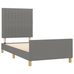 vidaXL Cadru de pat fără saltea, gri închis, 100x200 cm, textil