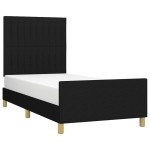 vidaXL Cadru de pat fără saltea, negru, 100x200 cm, textil