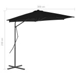 vidaXL Umbrelă de grădină, stâlp din oțel, negru, 300x230 cm vidaXL Umbrelă de grădină, stâlp din oțel, negru, 300x230 cm