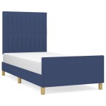 vidaXL Cadru de pat fără saltea țesătură albastră 100x200 cm vidaXL Cadru de pat fără saltea țesătură albastră 100x200 cm