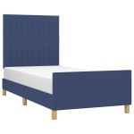 vidaXL Cadru de pat fără saltea țesătură albastră 100x200 cm vidaXL Cadru de pat fără saltea țesătură albastră 100x200 cm