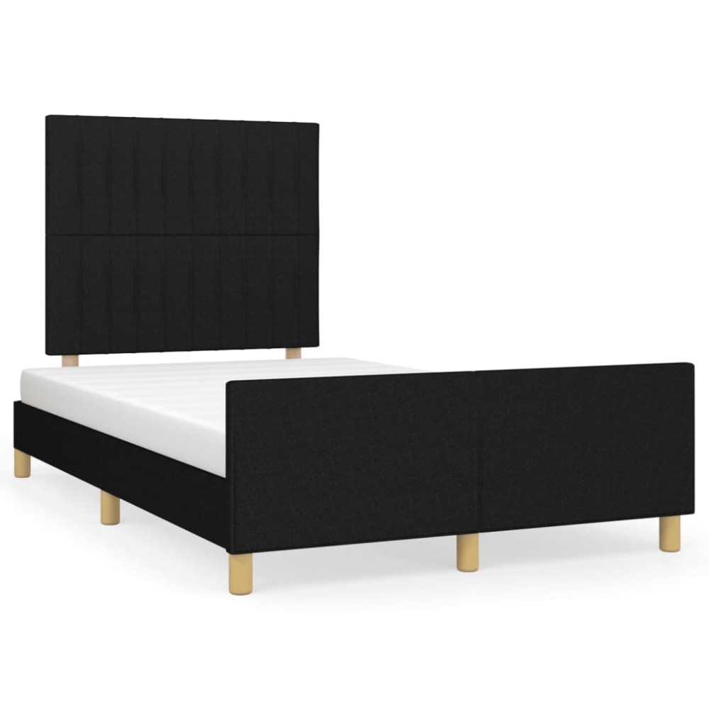 vidaXL Cadru de pat fără saltea, negru, 120x200 cm, textil