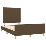 vidaXL Cadru de pat fără saltea, maro închis, 120x200 cm, textil vidaXL Cadru de pat fără saltea, maro închis, 120x200 cm, textil