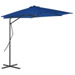 vidaXL Umbrelă de grădină, stâlp din oțel, albastru, 300x230 cm vidaXL Umbrelă de grădină, stâlp din oțel, albastru, 300x230 cm