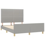 vidaXL Cadru de pat fără saltea, gri deschis, 140x190 cm, textil