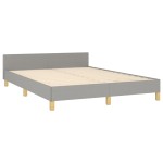 vidaXL Cadru de pat fără saltea, gri deschis, 140x190 cm, textil