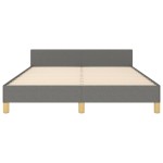 vidaXL Cadru de pat fără saltea, gri închis, 140x190 cm, textil
