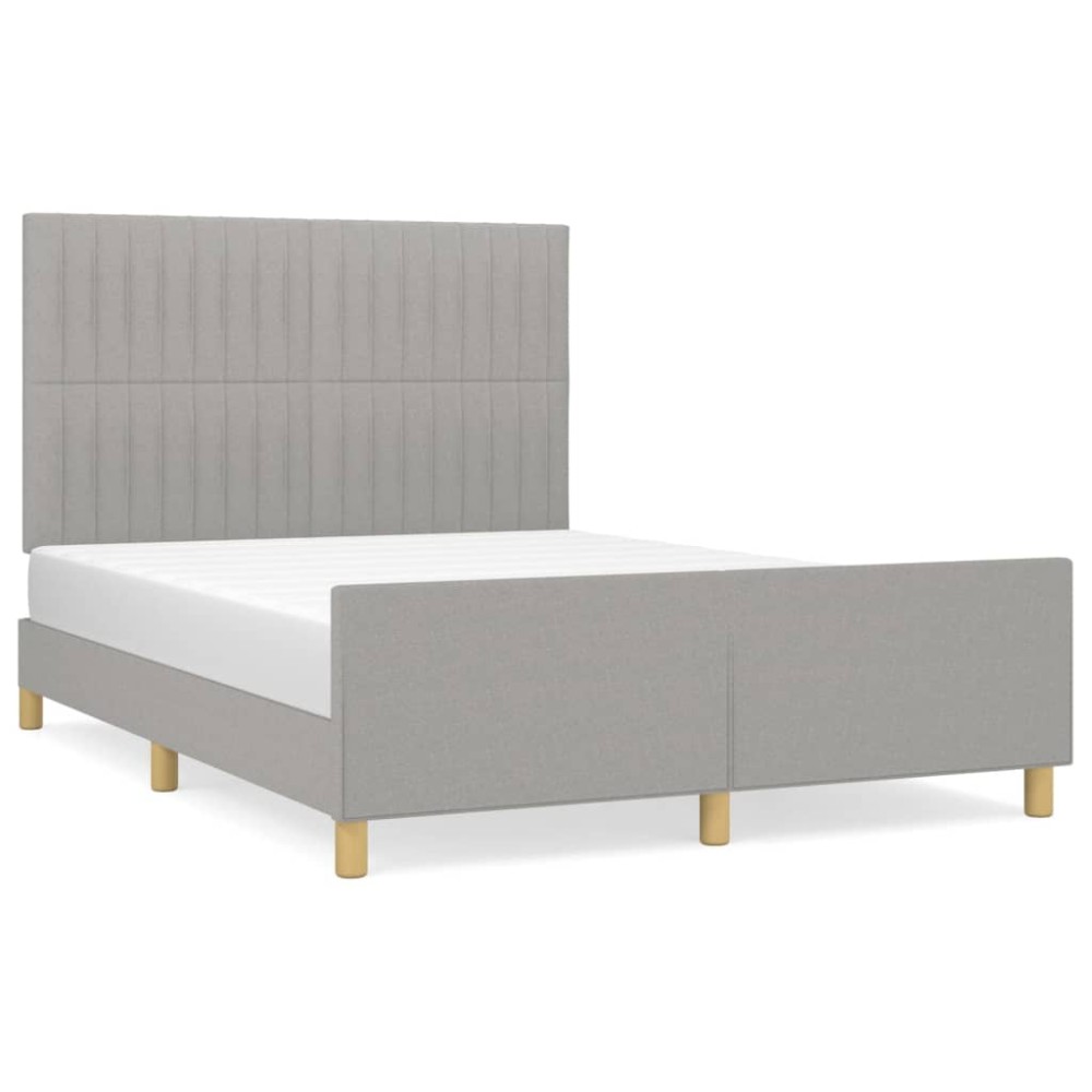 vidaXL Cadru de pat fără saltea, gri deschis, 140x200 cm, textil