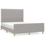 vidaXL Cadru de pat fără saltea, gri deschis, 140x200 cm, textil