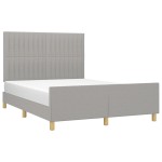 vidaXL Cadru de pat fără saltea, gri deschis, 140x200 cm, textil