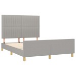 vidaXL Cadru de pat fără saltea, gri deschis, 140x200 cm, textil