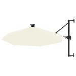 vidaXL Umbrelă de soare montată pe perete cu LED-uri, nisipiu, 300 cm vidaXL Umbrelă de soare montată pe perete cu LED-uri, nisipiu, 300 cm