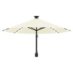 vidaXL Umbrelă de soare montată pe perete cu LED-uri, nisipiu, 300 cm vidaXL Umbrelă de soare montată pe perete cu LED-uri, nisipiu, 300 cm