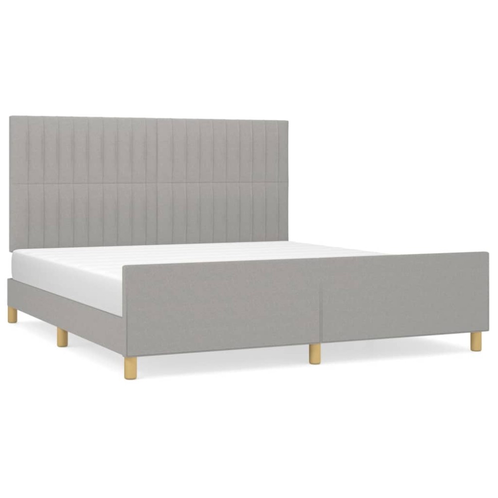 vidaXL Cadru de pat fără saltea, gri deschis, 160x200 cm, textil