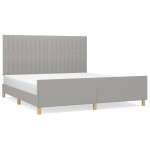 vidaXL Cadru de pat fără saltea, gri deschis, 160x200 cm, textil